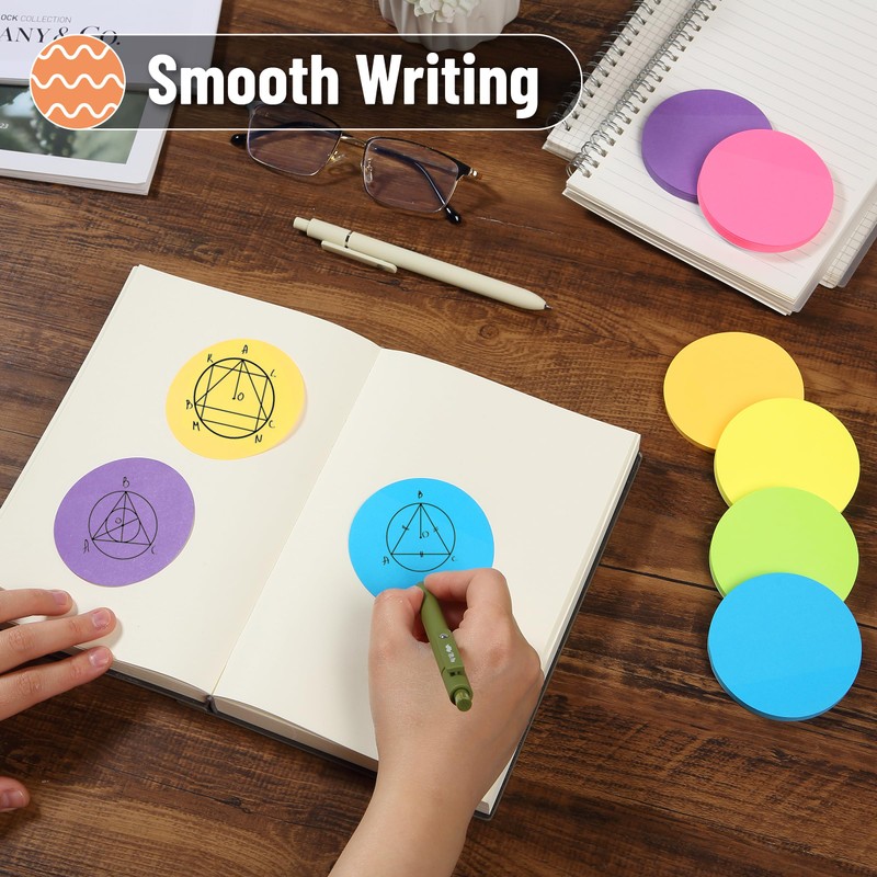 Mr. Pen- Round Sticky Notes, 12 Pads, 720 Sheets, 2.8"