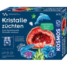 KOSMOS 645601 Grow Crystals - Let Fascinating Crystals Grow - Complete Set, Sparkling Lightning Crystals, Treasure Chest, Decoration, Experiment Box - Children from 10-14 Years
