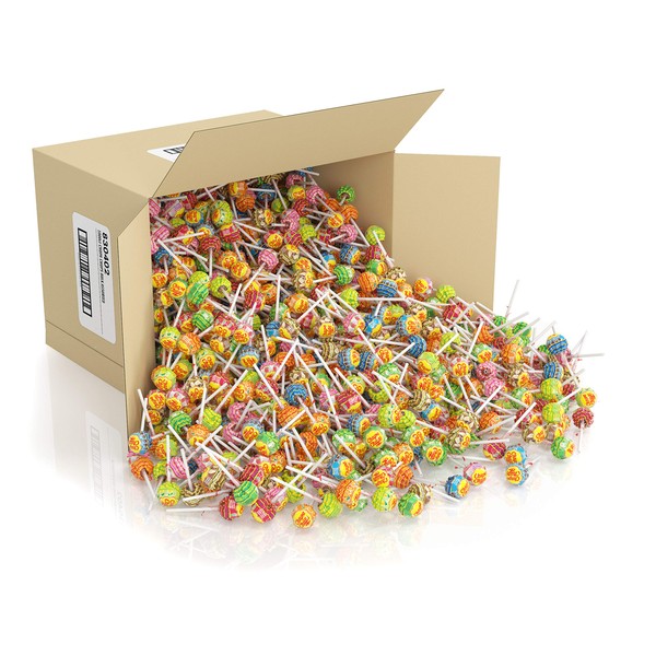 Chupa Chups Candy, Classic Bulk Lollipops, Suckers, Bulk Box, Halloween, Parties, Concessions, Pinatas, 1000 Count, Wrapped Candy