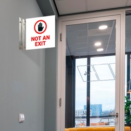 Not an Exit Projecting Sign, Double Sided, 6x6 Inches, ACM, with Brushed Nickel Accessory, Made in USA