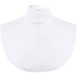 ZUYPSK Women's Cotton High Half Top Neck Dickey False Fake Turtleneck Neck Wear Outer or in Sweater Hoodie (White-Half Neck)