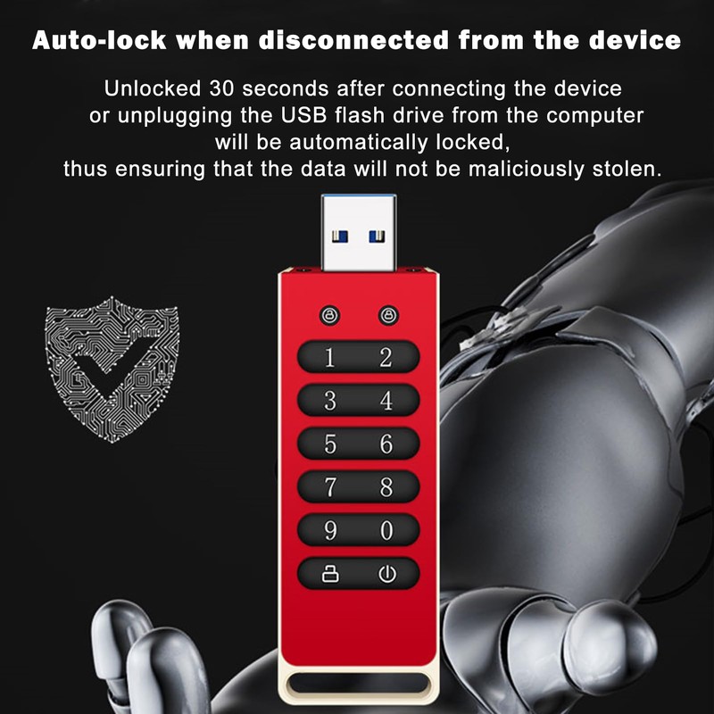 xinyee Encrypted USB Drive Secure USB Flash Drive 256GB AES256-bit