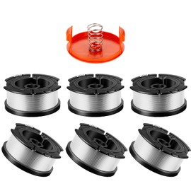 VineHii AF-100 Weed Eater Spool Compatible with Black and Decker BESTA510 LSTE525 LST522 LST300,Replacement AFS Automatic Feed Spool 30ft 0.065" (6 Spools, 1 Cap, 1 Spring)