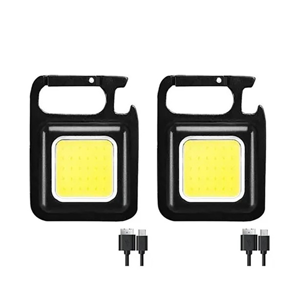 Sokelinn-six LED Keychain Light, Bright Pocket COB Light Rechargeable, 4