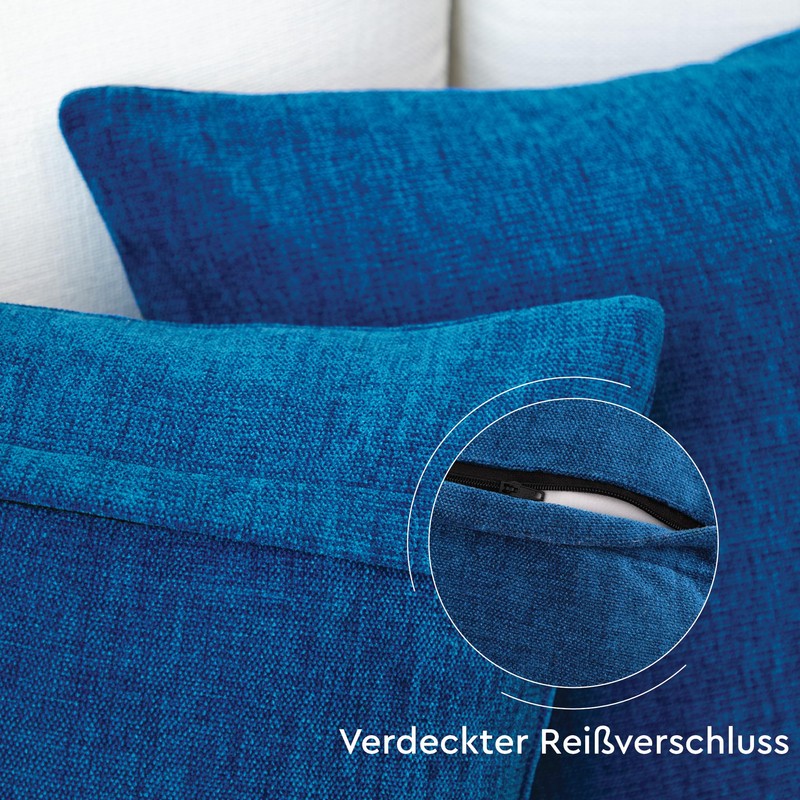 Encasa XO Chenille Cushion Covers Set of 2 | Royal