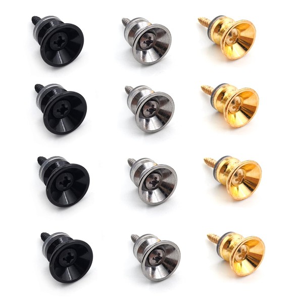 12Pcs Guitar Strap Button Buckle Lock Guitar Strap Knobs Guitar