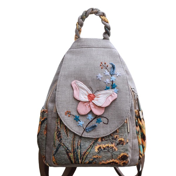 Small backpack Lady Retro Canvas tote daily use for travel