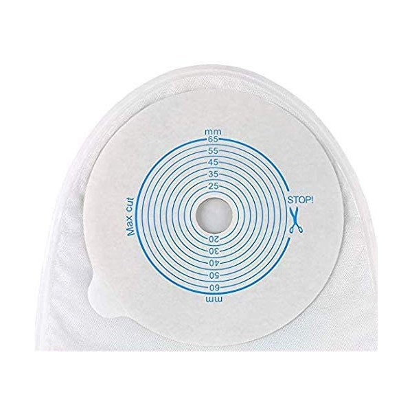 Disposable Colostomy Bags One-Piece Closed Stoma Bag Ostomy,Max Cut to Fit 20-65MM (3/4"-2 1/2") Pack of 10 PCS