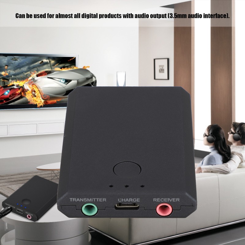 2in1 TX7 Black Bluetooth Transmitter and Receiver 3.5mm Audio Music