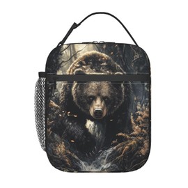 VANZEV Bear Lunch Box for Women Men, Insulated Lunch Box Reusable Portable Lunch Bag Cooler Tote Waterproof Lunch Container for Office Picnic Work Travel
