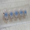 Blue Wedding Jungle Handmade Nail Tips Wedding Nails - Long