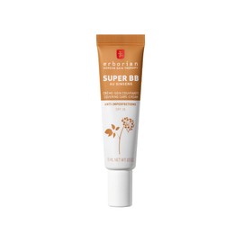 Erborian Super BB - Tinted Day Cream, Nourishes the Face and Helps Against Impurities - Korean Face Care with Ginseng and Niacinamide - Nourishing BB Cream, High Coverage - Caramel - 15 ml
