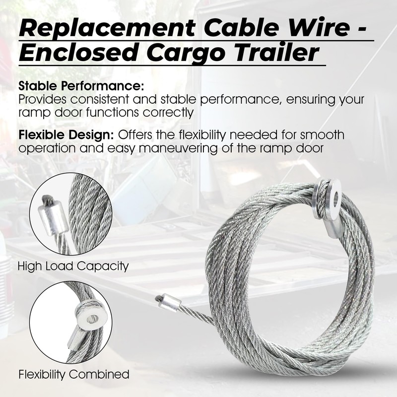 VIRTIONZ 2PCS 150" Replacement Cable Wire - Enclosed Cargo Trailer