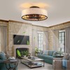 Alaruder Caged Ceiling Fans with Lights Flush Mount,Low Profile Ceiling