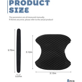 8 protectores de manija de puerta de coche, accesorios reflectantes antiarañazos, protector de taza para manija de puerta automática, protector autoadhesivo contra golpes, apto para