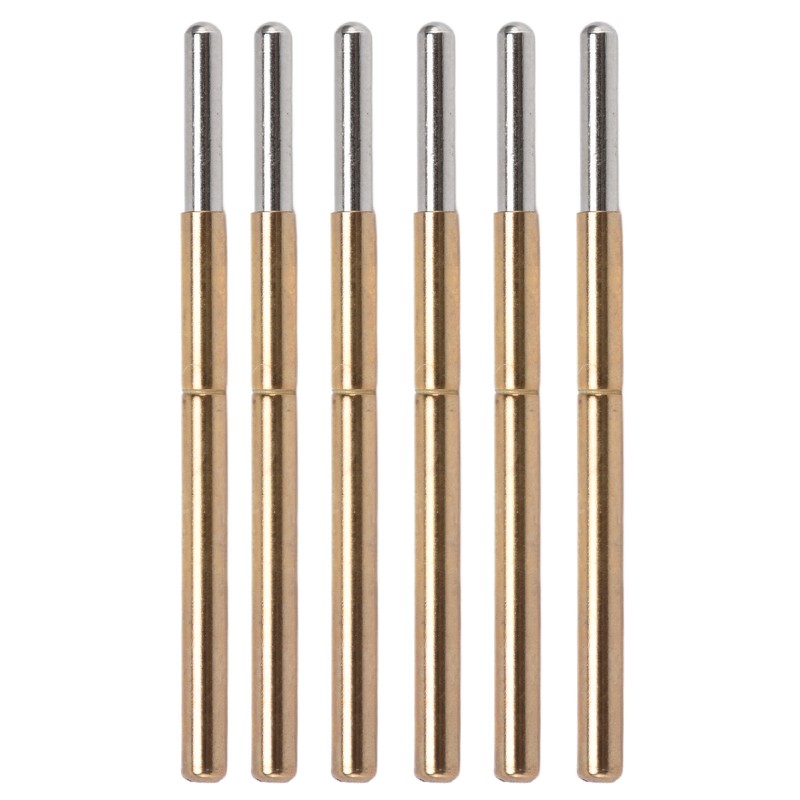 100PCS Spring Test Contact Probes Brass Stainless Steel Round Head