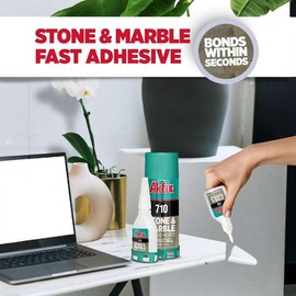 Akfix 710 Stone and Marble Fast Adhesive (1.76 oz.) with Activator (6.70 fl. oz.) [Clear Super Glue Adhesive and Accelerator Spray] | 2 Pack