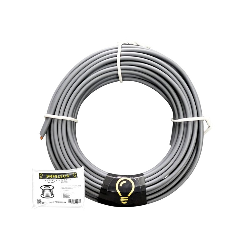 SHPELEC® 6242YH Twin and Earth Cable - 1.5mm 5m |