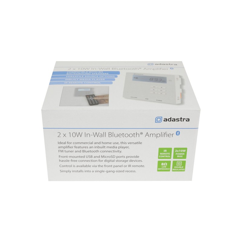 In-Wall Amplifier with USB/SD/FM & Bluetooth | 2 x 10W