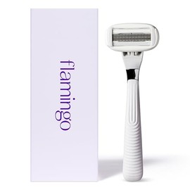 Flamingo Flamingo Razors for Women, 1 Women's Razor Handle (Chrome), 5 Blade Razor for Women with Aloe and Shea Butter Glide Strips
