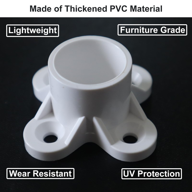 PVC Pipe Flange Fittings Caps with 4-Pedals and Screw Holes