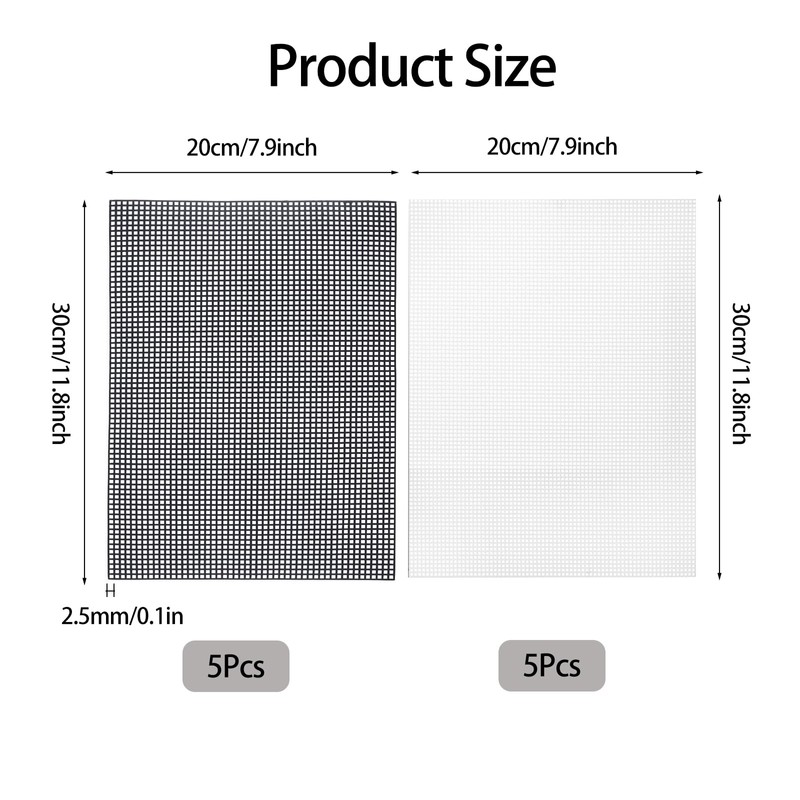 JEKUGOT 10 Pcs Plastic Mesh, Plastic Eye Mesh for Crafts