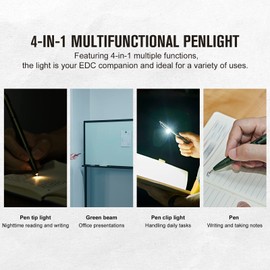 OLIGHT O'Pen Glow EDC Pen Light, 120 Lumens with Green Beam, Rechargeable LED Flashlight for Outdoor Uses, Writing, Adventure, Professional Business Gift(OD Green)