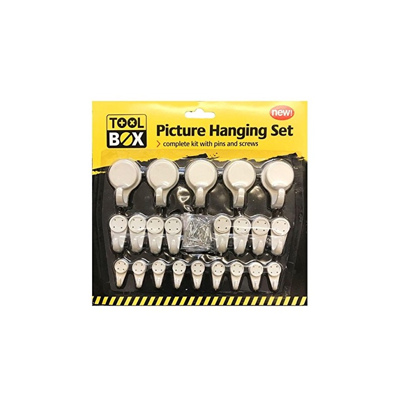 TISEN 22 Pc Wall Hooks Nails & Screws Assorted Sizes,
