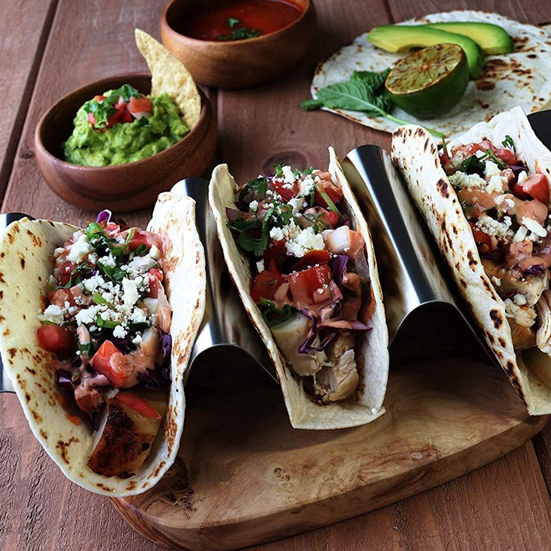 Bekith Taco Holder Stand 6 Pack, Stainless Steel Taco Holder