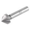 6pcs High Speed Steel Round Shank 3-Flute Countersink Cutter Bits