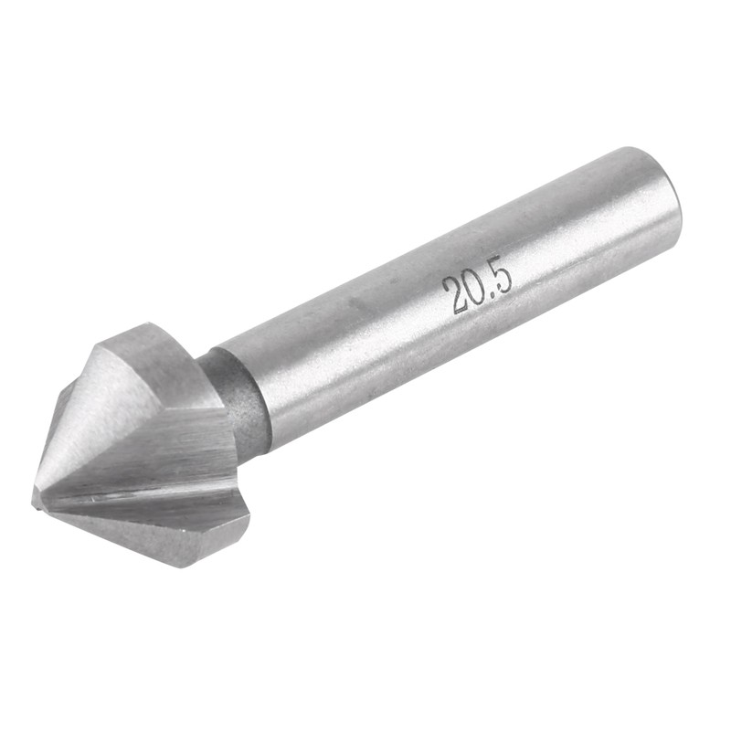 6pcs High Speed Steel Round Shank 3-Flute Countersink Cutter Bits