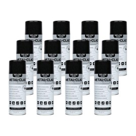 METAL-CLAD Paints For Industry Industrial Enamel, Aerosol Spray Paint - Steel Metal Iron Machinery - Case of 12 (Semi-Gloss Black) 8-S-1722CS