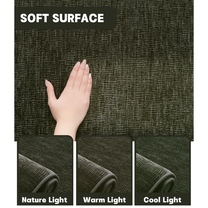 YIHOUSE Bathroom Rug Set 2 Piece, Memory Foam Green Bath