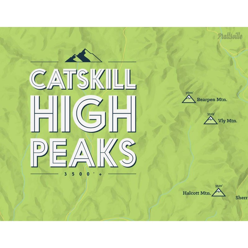 Best Maps Ever Catskill High Peaks Checklist Map 11x14 Topographic