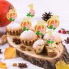 24 piezas de decoración de calabaza, 1 cumpleaños para magdalenas,