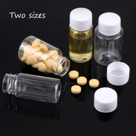 Travel Bottles Pack of 50 Portable Plastic Bottles with Lid Screw Cap 20 ml and 30 ml for Cosmetics Camping Travel Shampoo Lotion with 3 Stickers