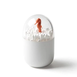 Qualy Storage Container Plastic White Approx. Diameter 7 x 11 cm