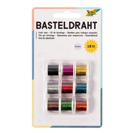 folia 79909 - Basteldraht - Set mit 9 Spulen, sortiert in 9 Farben - ideal zur Gestaltung von Schmuck oder zum Verzieren von Bastelarbeiten