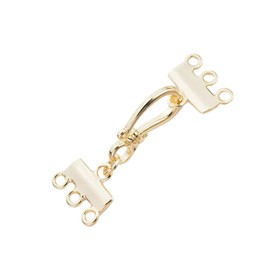 jojofuny 3 Strand Copper Plating Clasps for DIY Jewelry Making Necklace Connectors Separable Layered Design for Craft Enthusiasts