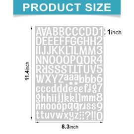 1260Pcs 1 Inch Letter Stickers, 10 Sheet Vinyl Letter Stickers Waterproof Alphabet Stickers, Self-Adhesive Letter Sticker for Class Office Arts Crafts Sign Poster Mailboxes Handbook (1In, White)