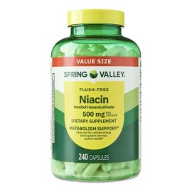 Complejo Niacin 500mg 240 Cps Niancina Vitamina B3 Spring Va Sabor Neutro
