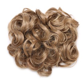 S-noilite Clip in Ponytail Hair Extension Short Messy Curly Dish Hair Bun Easy Stretch Hair Combs Updo Scrunchie Chignon Tray Ponytail Hairpiece -Light brown mix ash blonde