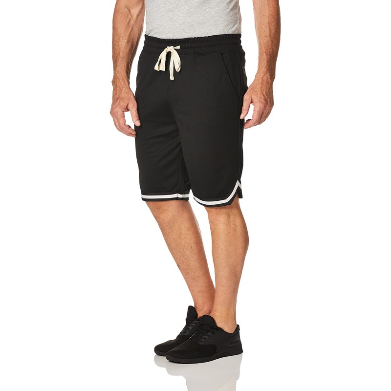 WT02 Pantalones Cortos de piqué para Hombre, Negro, Large