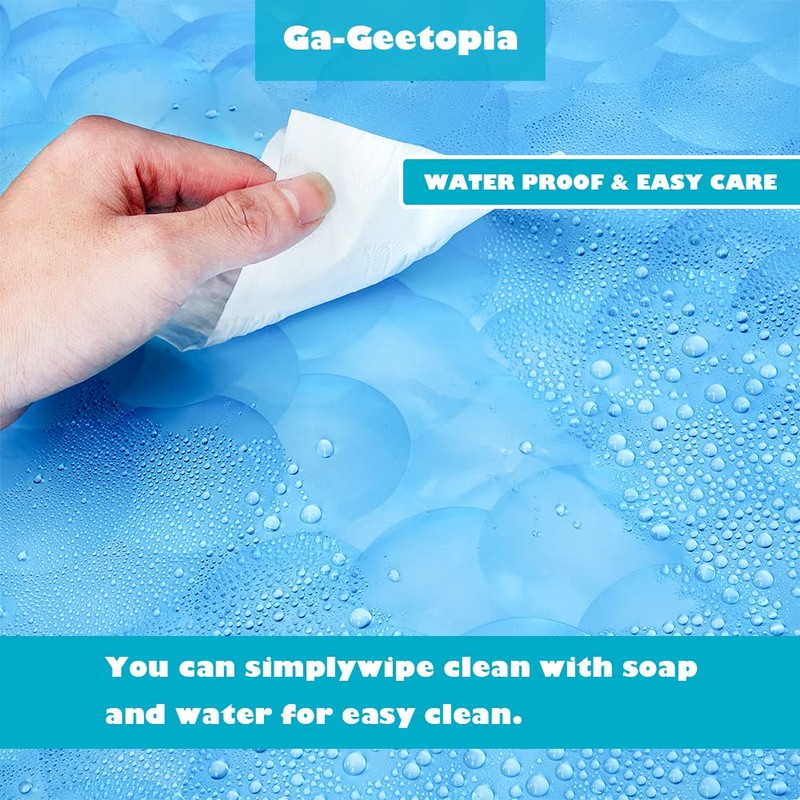 Ga-Geetopia EVA 3D Blue Pearl Water Cube Plastic Shower Curtain