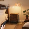 Duoled Glass Floor Lamp for Living Room with Amber Glass