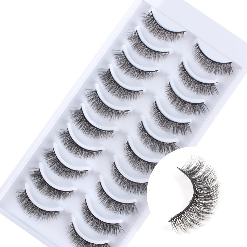 False Eyelashes Cateye Short 10 Pairs Artificial Eyelashes Cat Eye