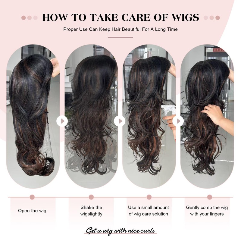 Honey Blonde Long Wavy Layered Synthetic Wig with Bangs for