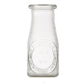 Farm Dairy Milk By Heritage Company Since 1810 Milk Bottles, Vase  Lot of 6, New