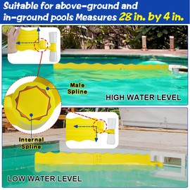 LISINAN Pool Surface Skimmer-Plastic Debris Skimmer,Hands Free Pool Leaf Skimmer,Work with Most Skimmer Systems on Above-Ground and in-ground Pools (Yellow)