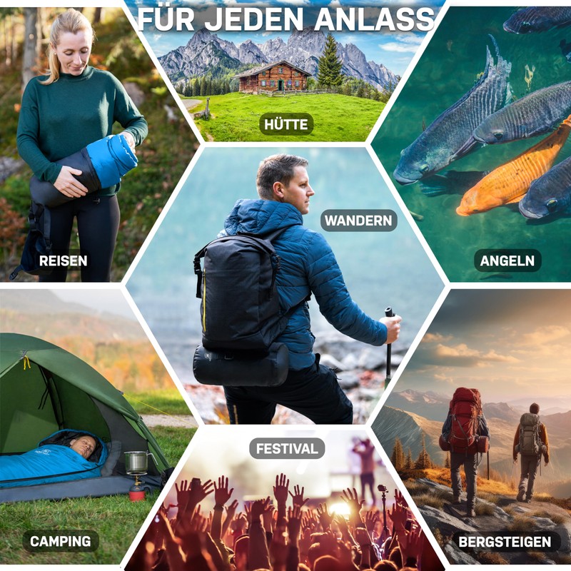 NORDBÄR® Summer Sleeping Bag Ultralight & Compact [750 g] with